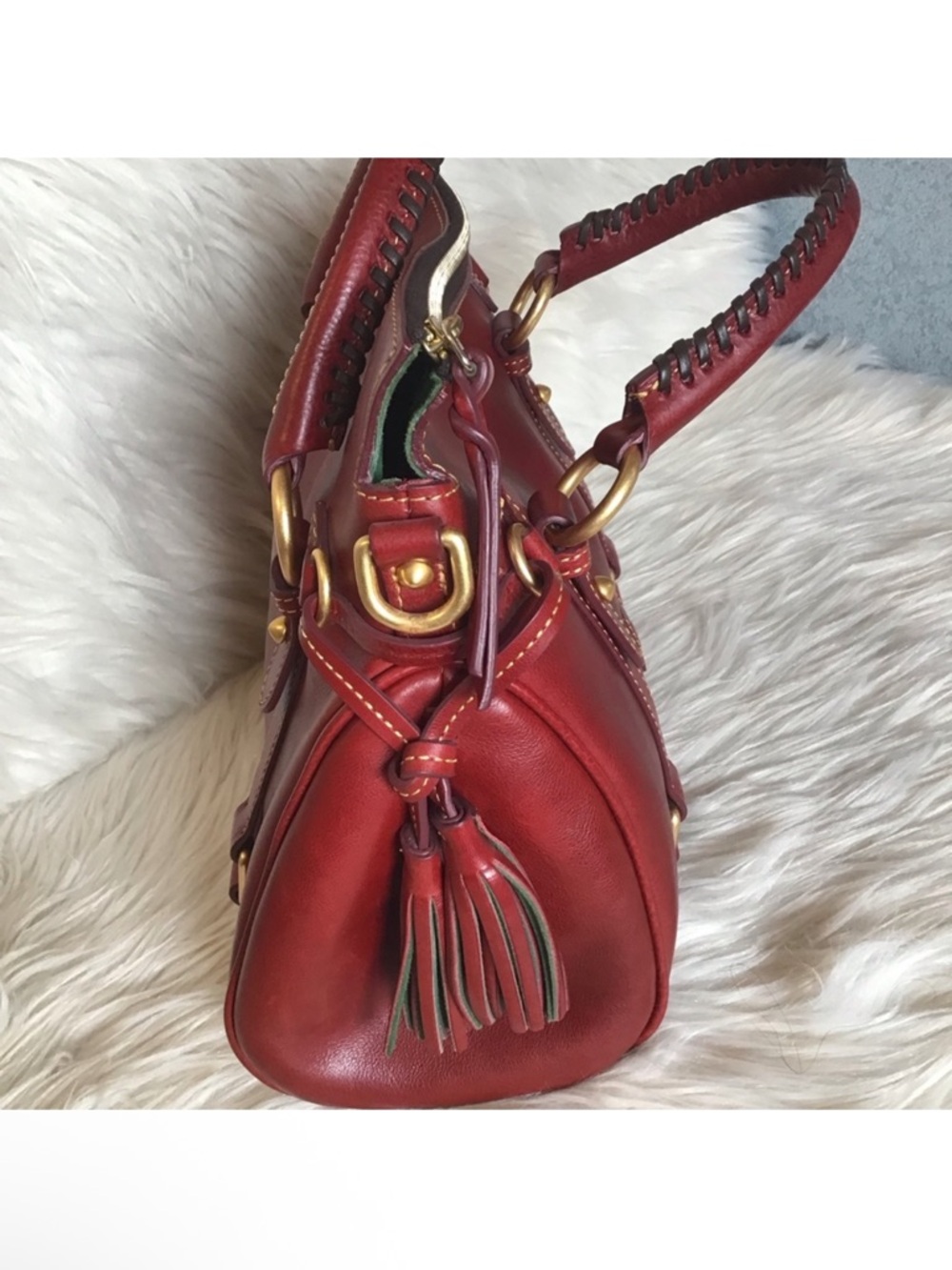 Dooney and Bourke Florentine Satchel in Bordeaux - Picture 9 of 16